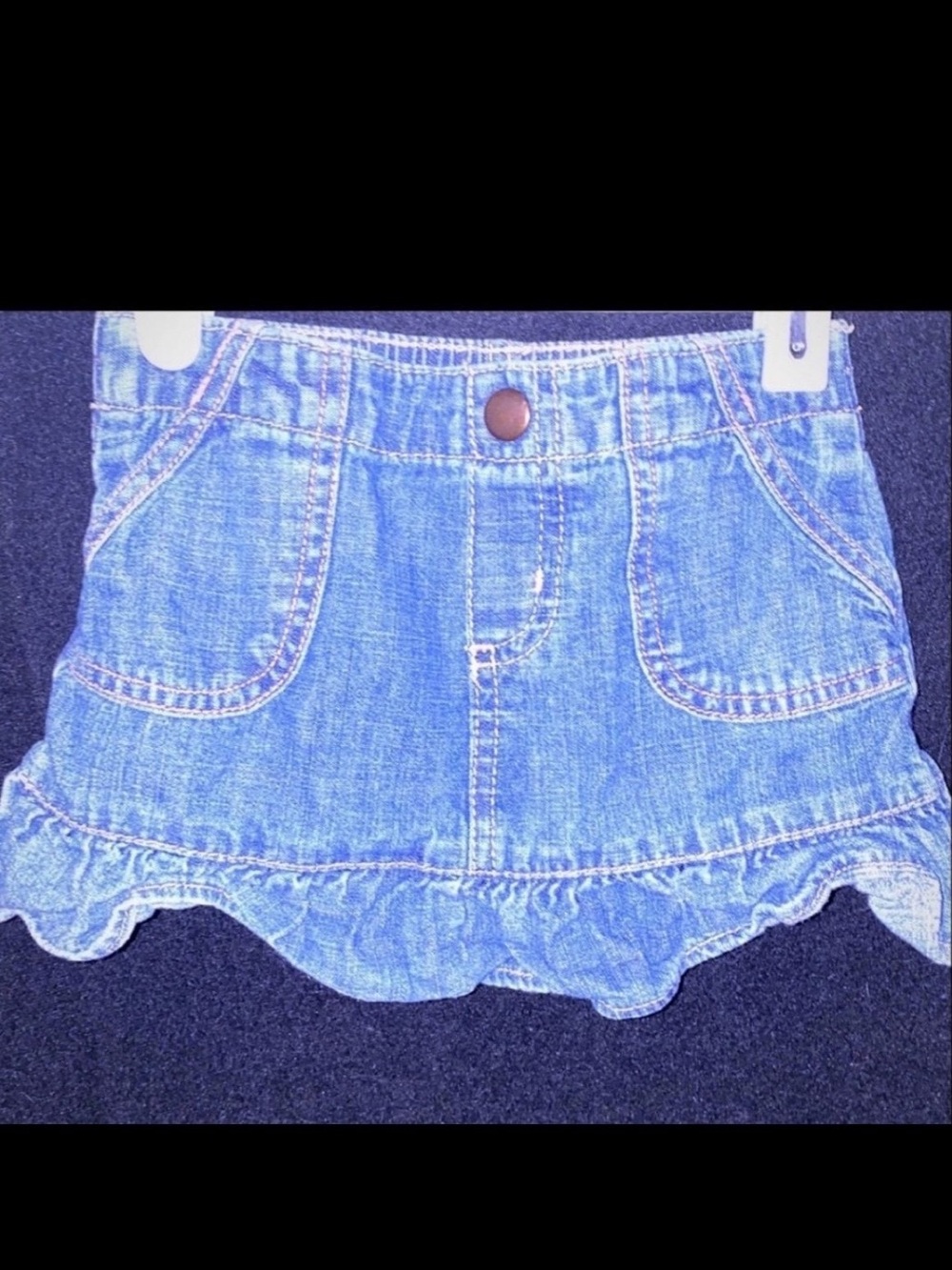💞 Baby & Toddler Girls Size 12 Month Ruffle Denim Jean Skirt